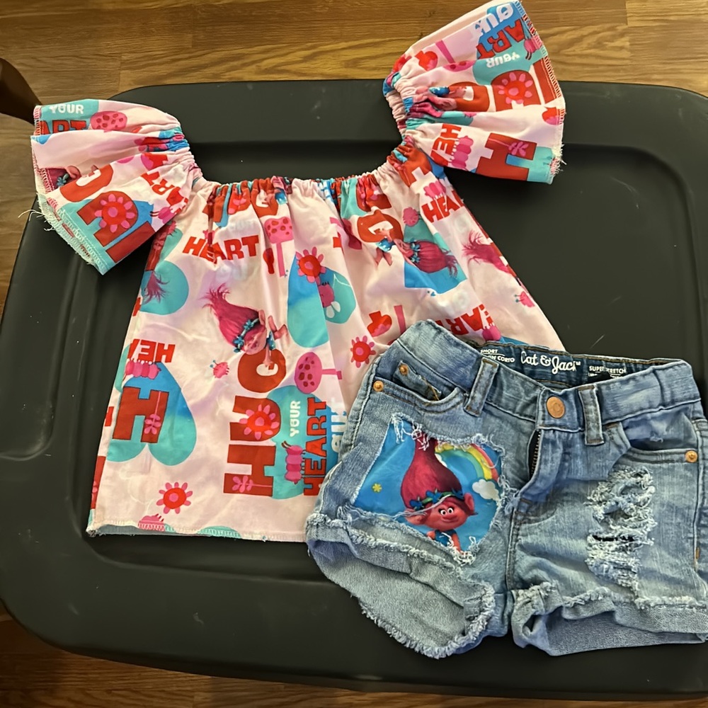 Girls 2t boutique trolls outfit